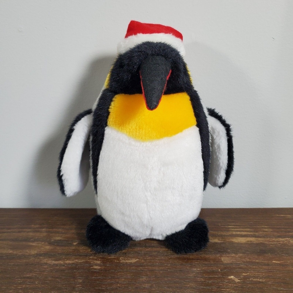 Ganz Popsie Emperor Penguin Plush Vintage 90s Christmas Hat Black White‎